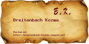 Breitenbach Kozma névjegykártya